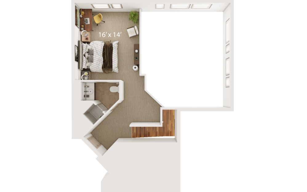 S - 2 bedroom floorplan layout with 3 bathrooms and 2068 square feet (Floor 2)