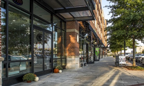 a building with glass windows